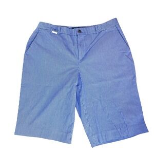 Lauren Active Ralph Lauren Blue White Bermuda Shorts Size 10 Striped